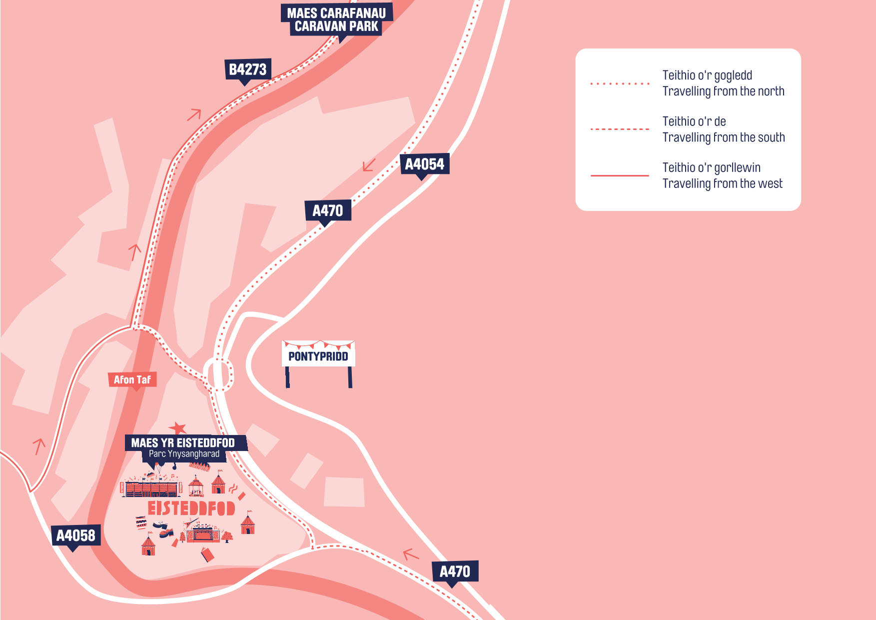 How to get to the caravan site from different directions