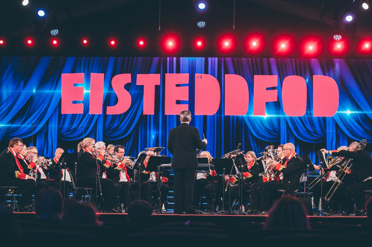 Brass band performing as part of a competition