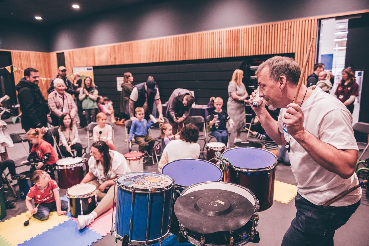 Drumming workshop in Gwyl yr Hydref