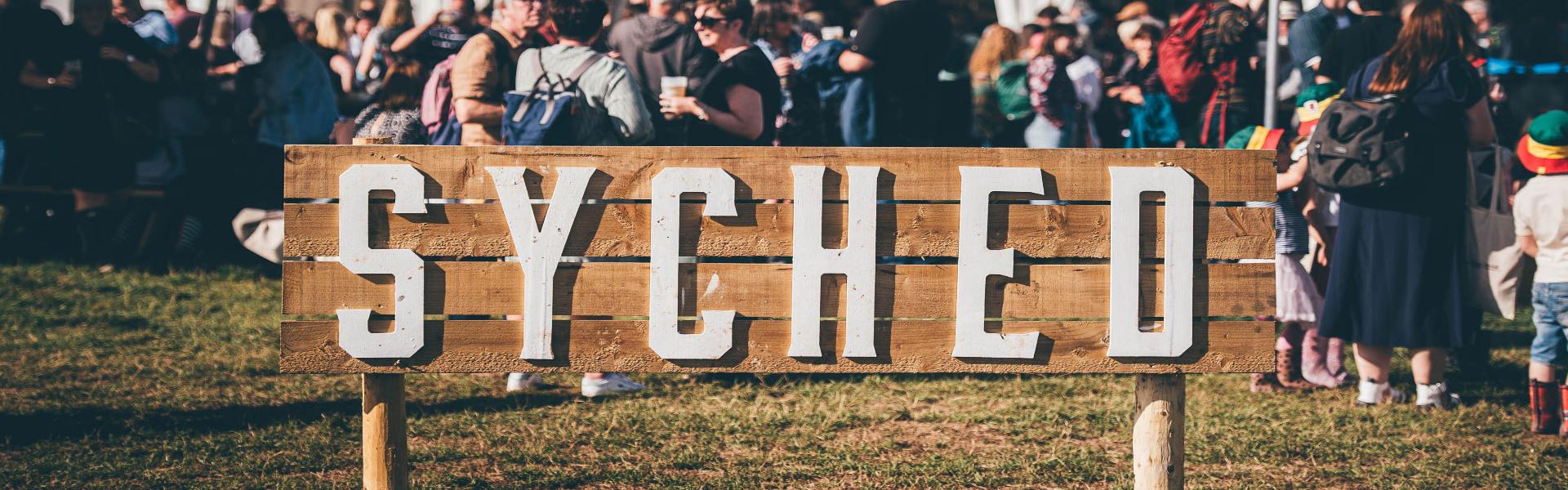 Syched Bar sign at the Eisteddfod